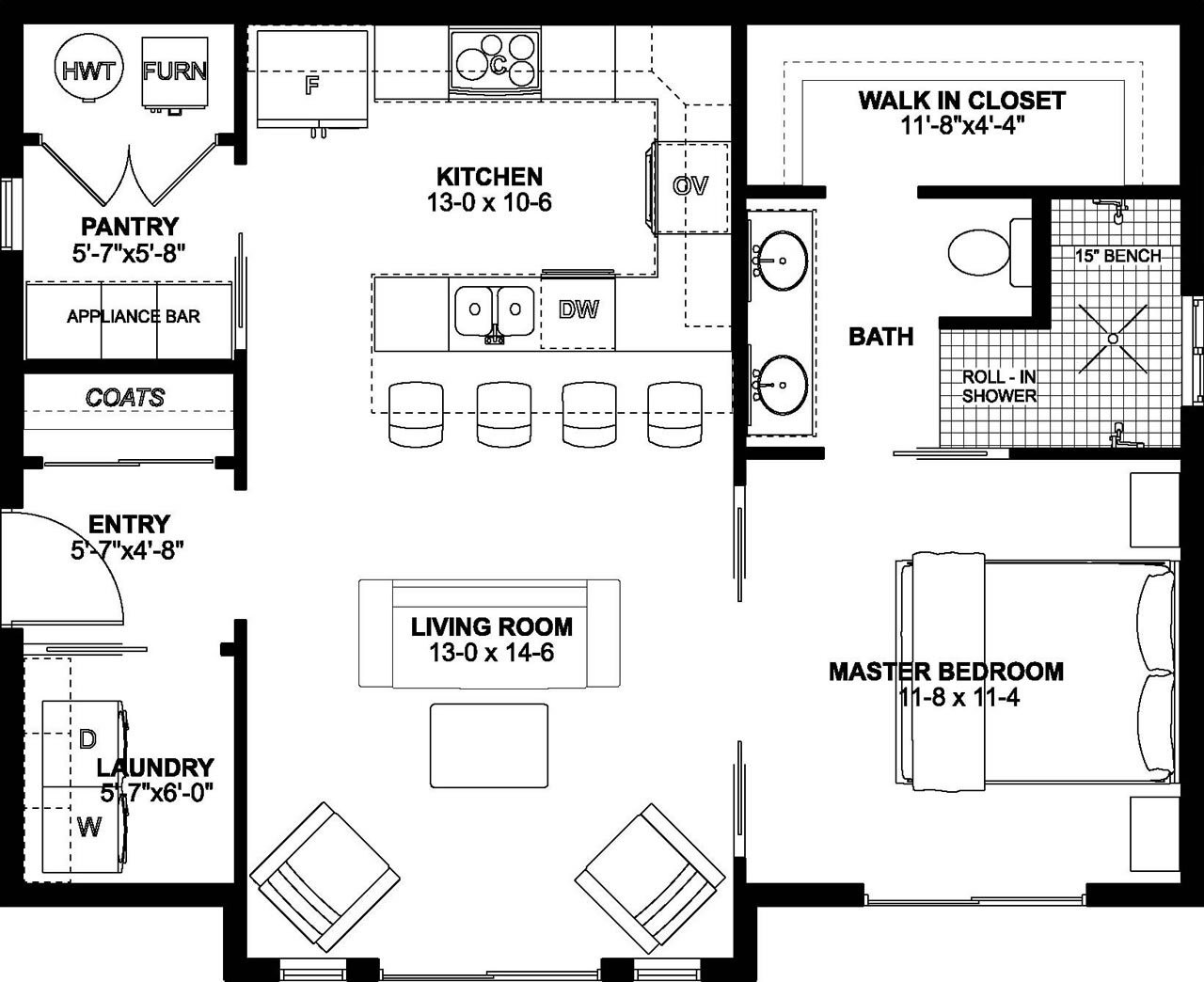 Cottage House Plan - 99049 - 1st Floor Plan