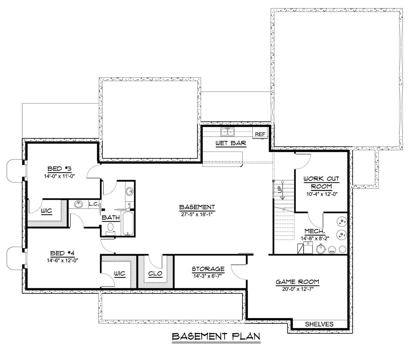 Farmhouse House Plan - 38114 - Basement Floor Plan