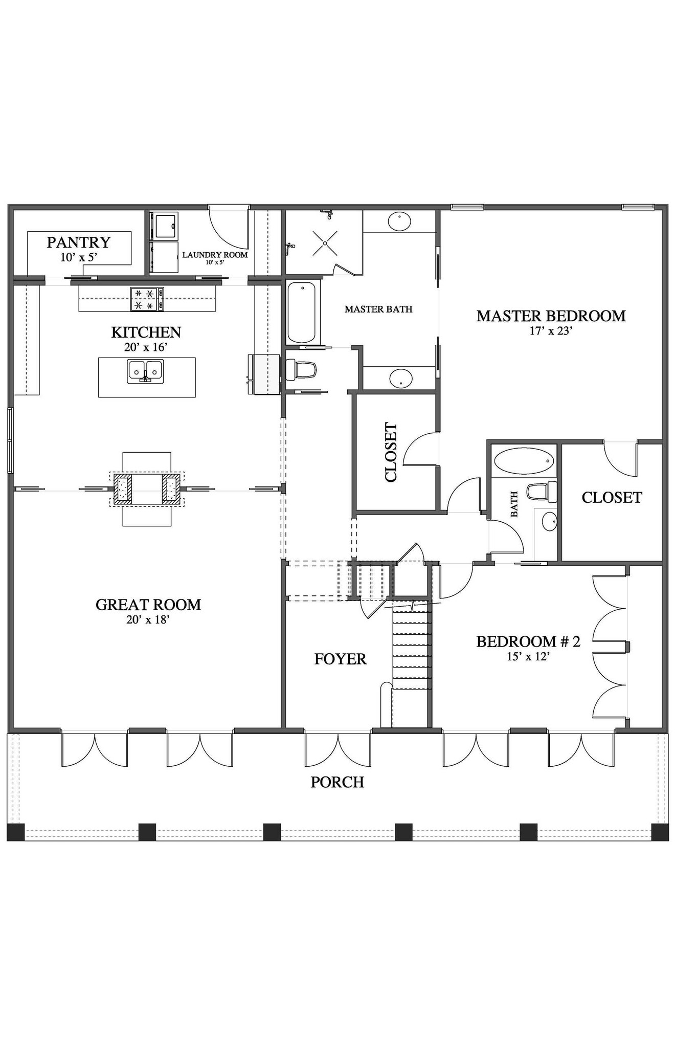 Craftsman House Plan - The Baileyton 28091 - 1st Floor Plan