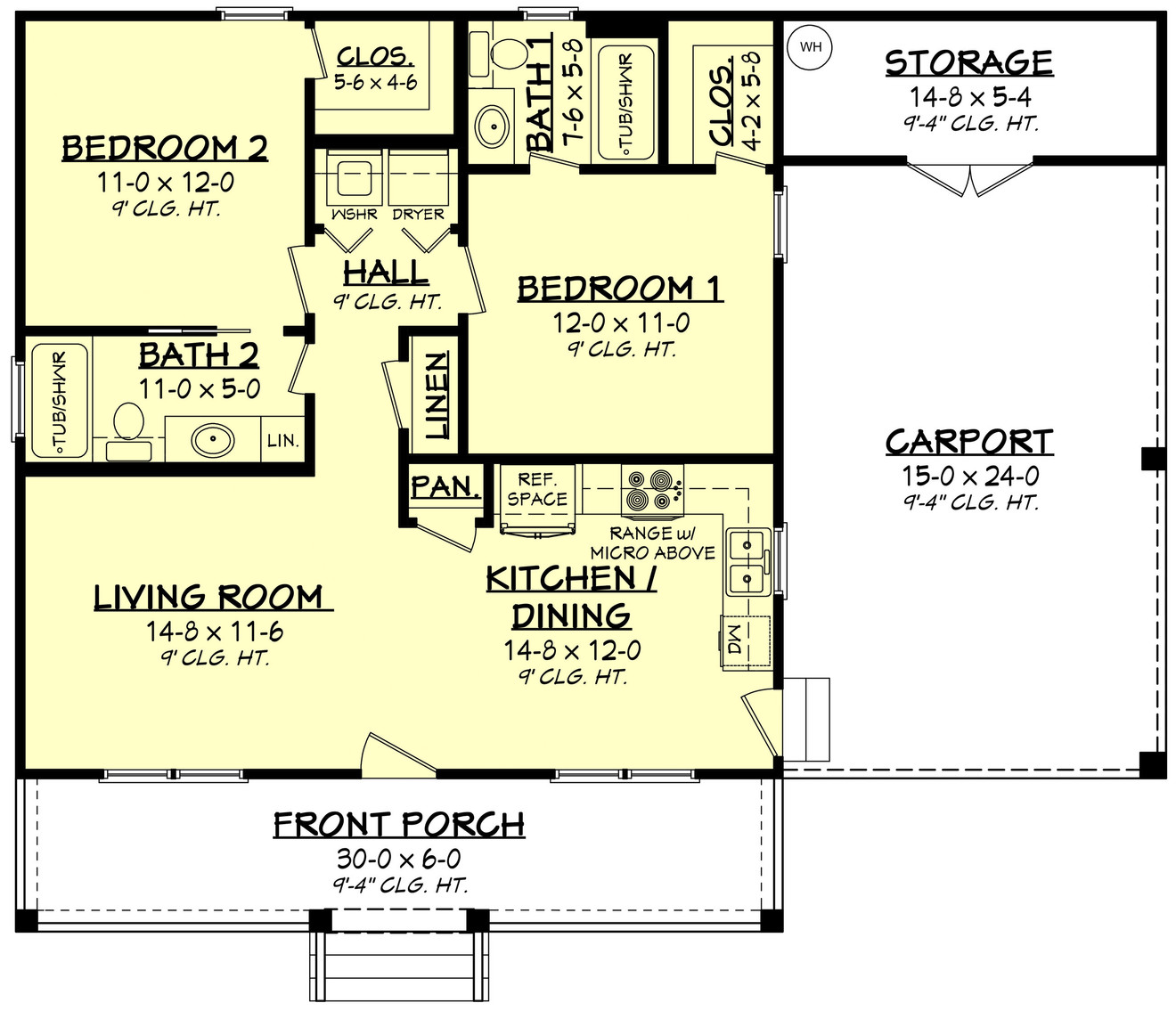 Cottage House Plan - Hunter 91333 - 1st Floor Plan