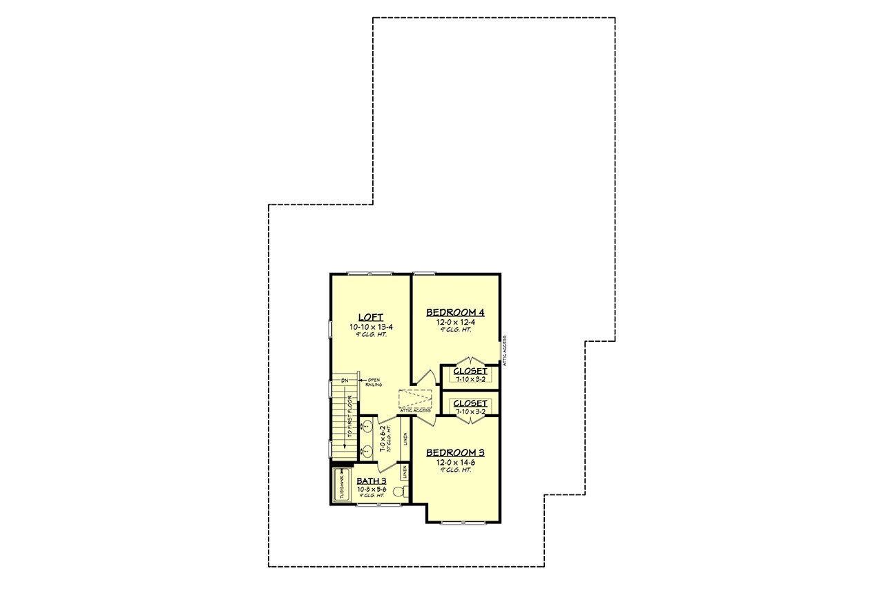 Secondary Image - Farmhouse House Plan - Hillsdale 54948 - 2nd Floor Plan