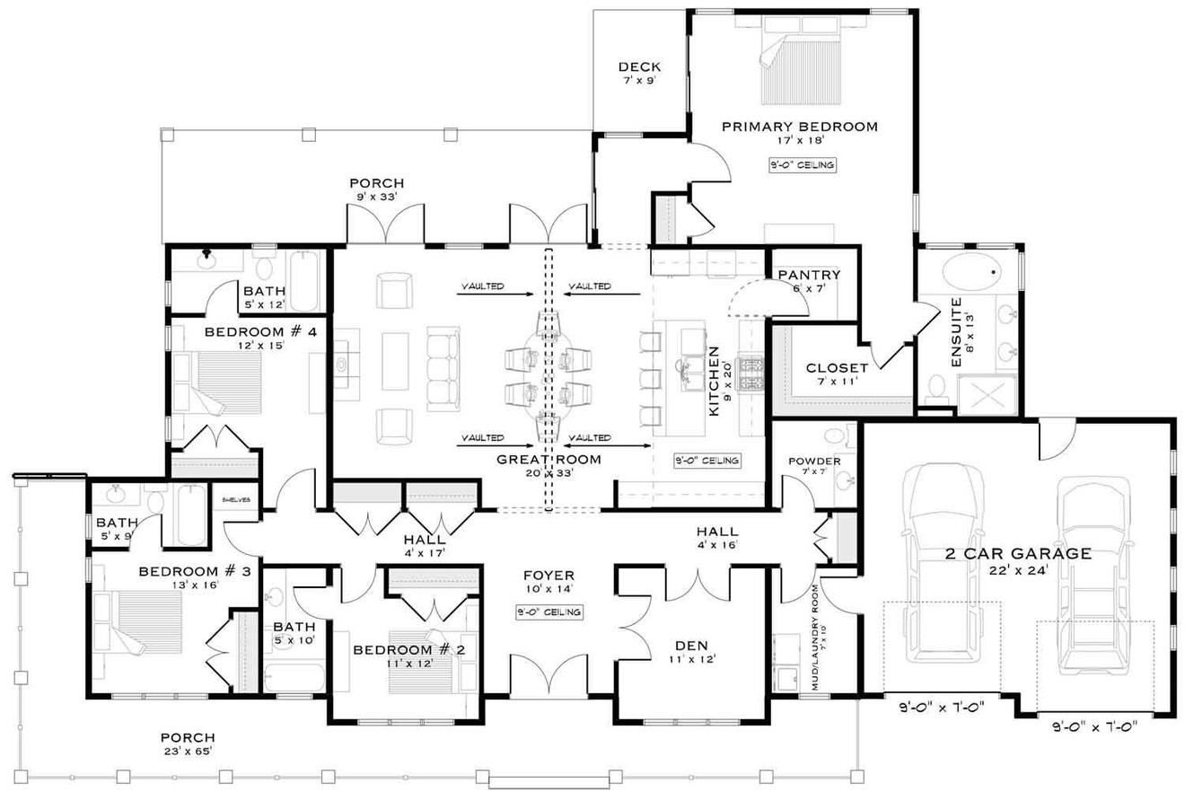 Farmhouse House Plan - Willow Landing 24179 - 1st Floor Plan