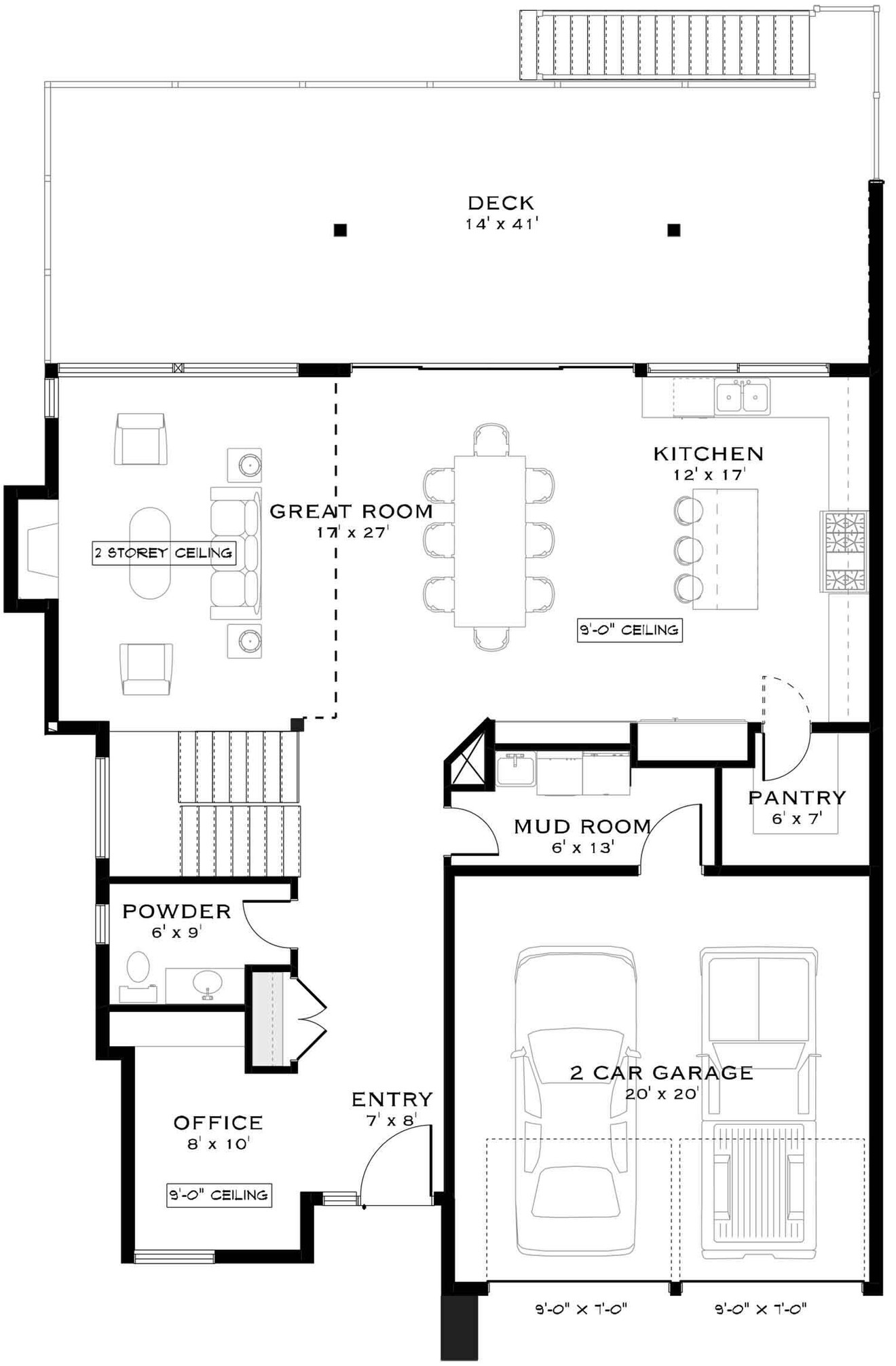 Contemporary House Plan - The Panorama 76465 - 1st Floor Plan