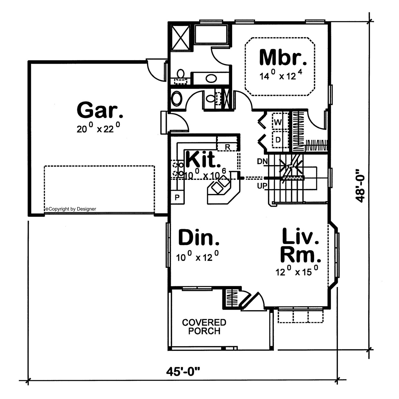 Farmhouse House Plan - Wayside Farmhouse 85408 - 1st Floor Plan