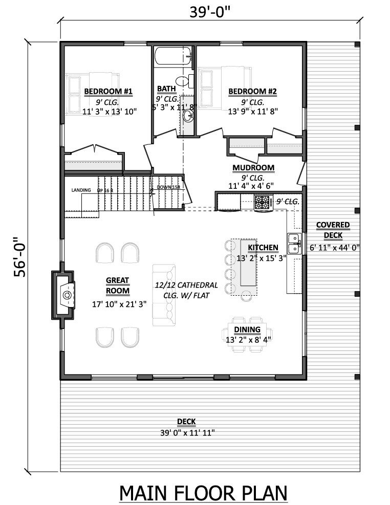 Farmhouse House Plan - 63164 - 1st Floor Plan