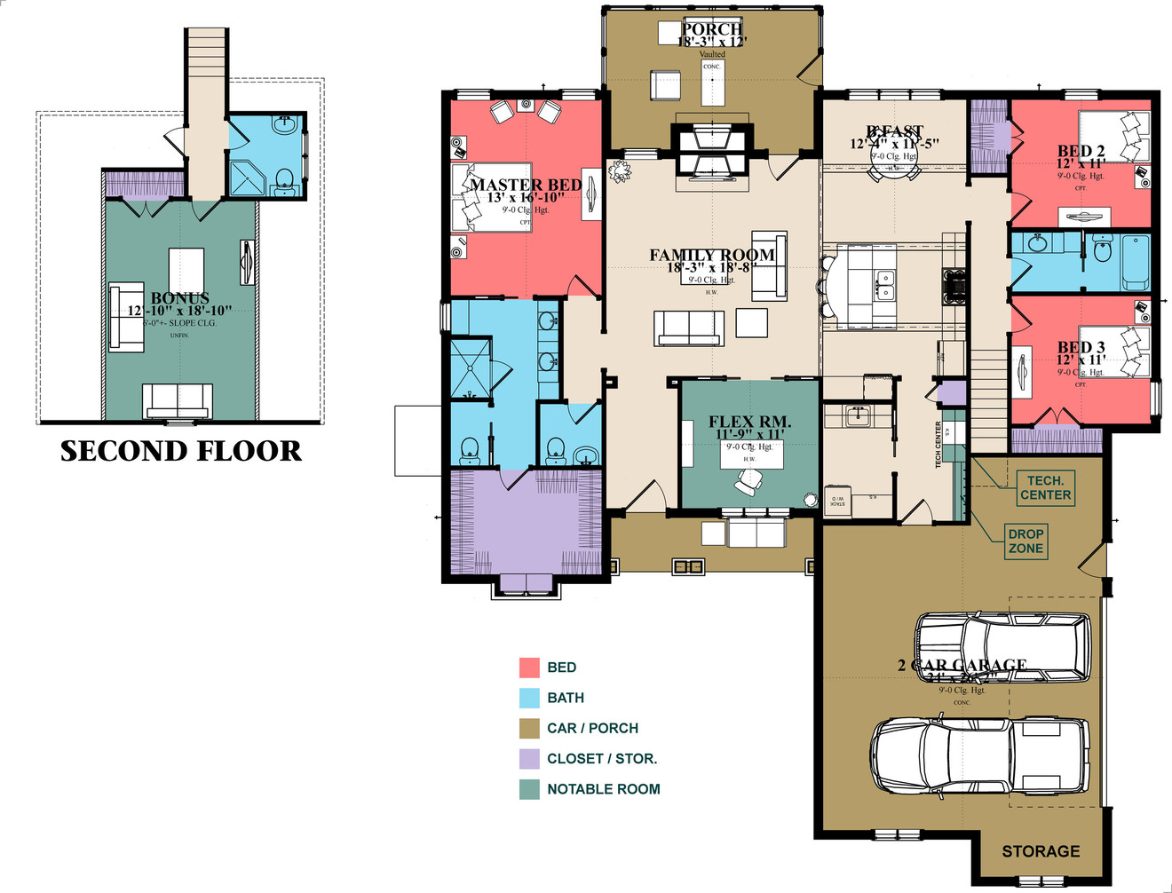 French Country House Plan - Maddox 2 78877 - 1st Floor Plan