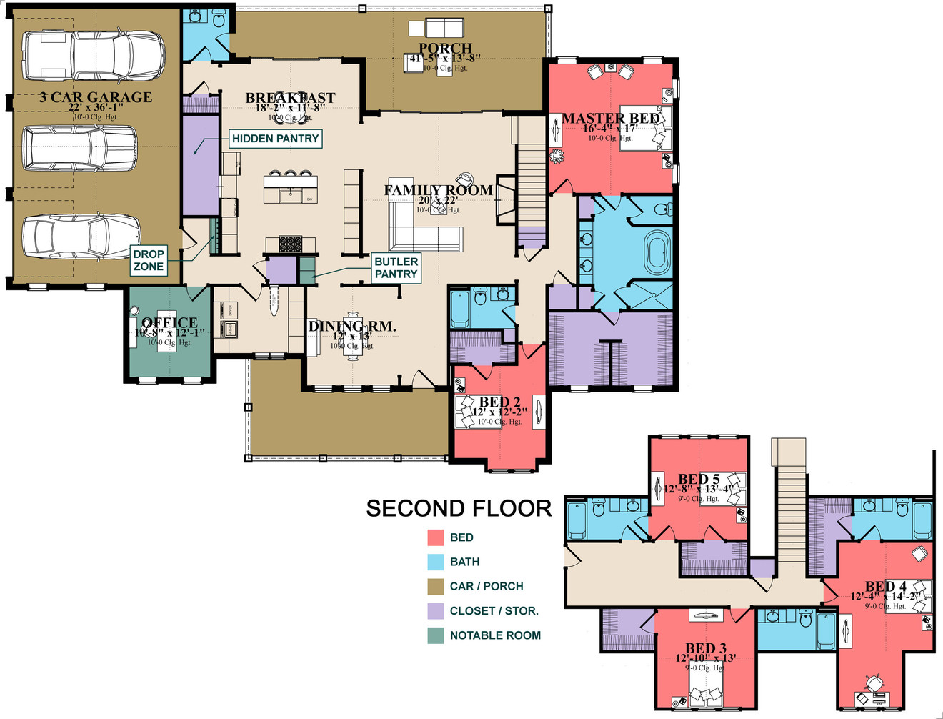 Traditional House Plan - Lambert 69071 - 1st Floor Plan