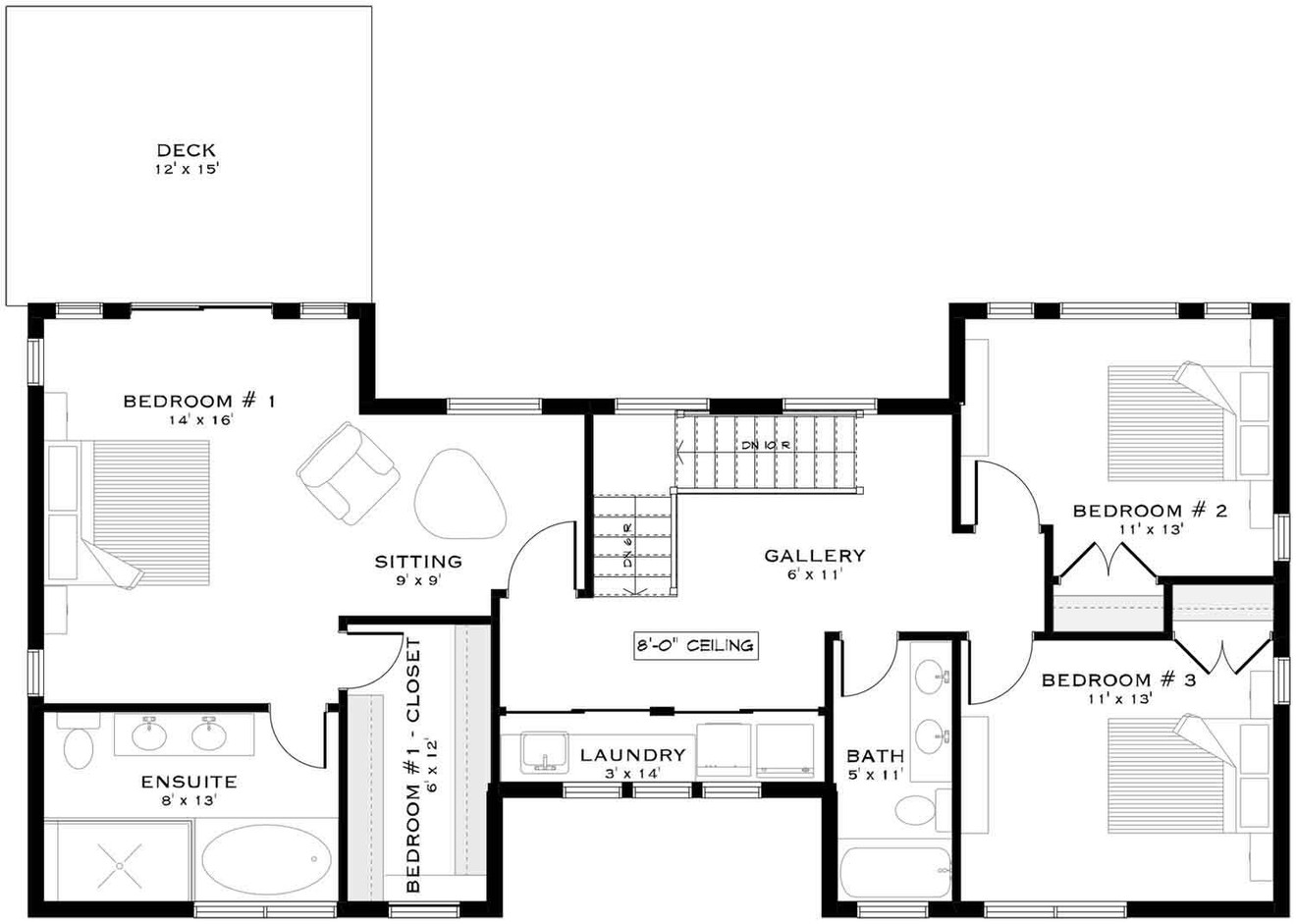 Secondary Image - Modern House Plan - Everwoods 11305 - 2nd Floor Plan