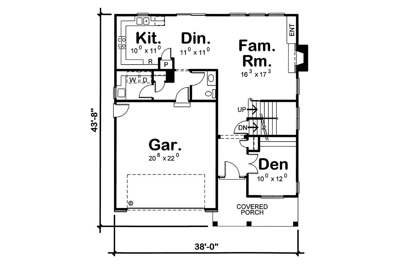 Traditional House Plan - Whitehurst 44705 - 1st Floor Plan