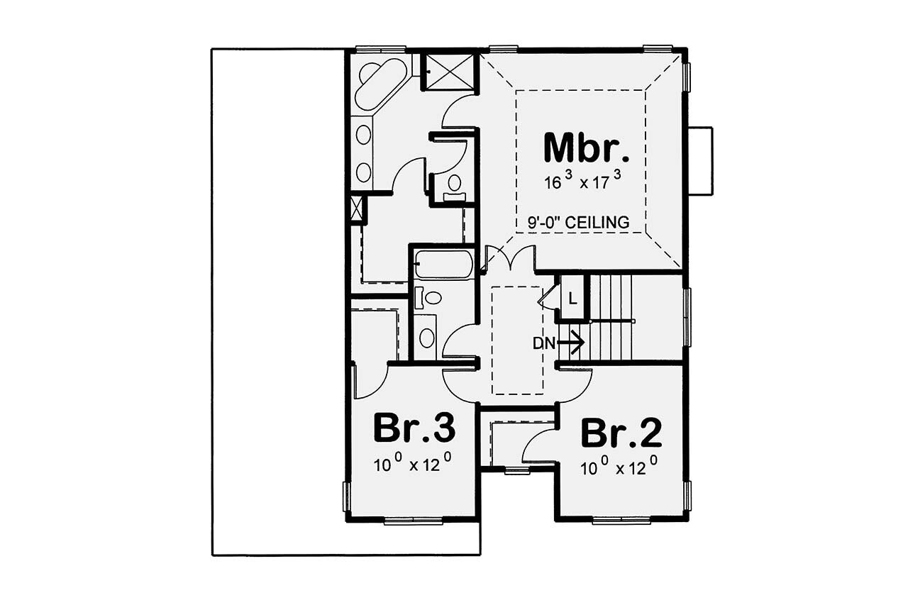 Secondary Image - Traditional House Plan - Whitehurst 44705 - 2nd Floor Plan