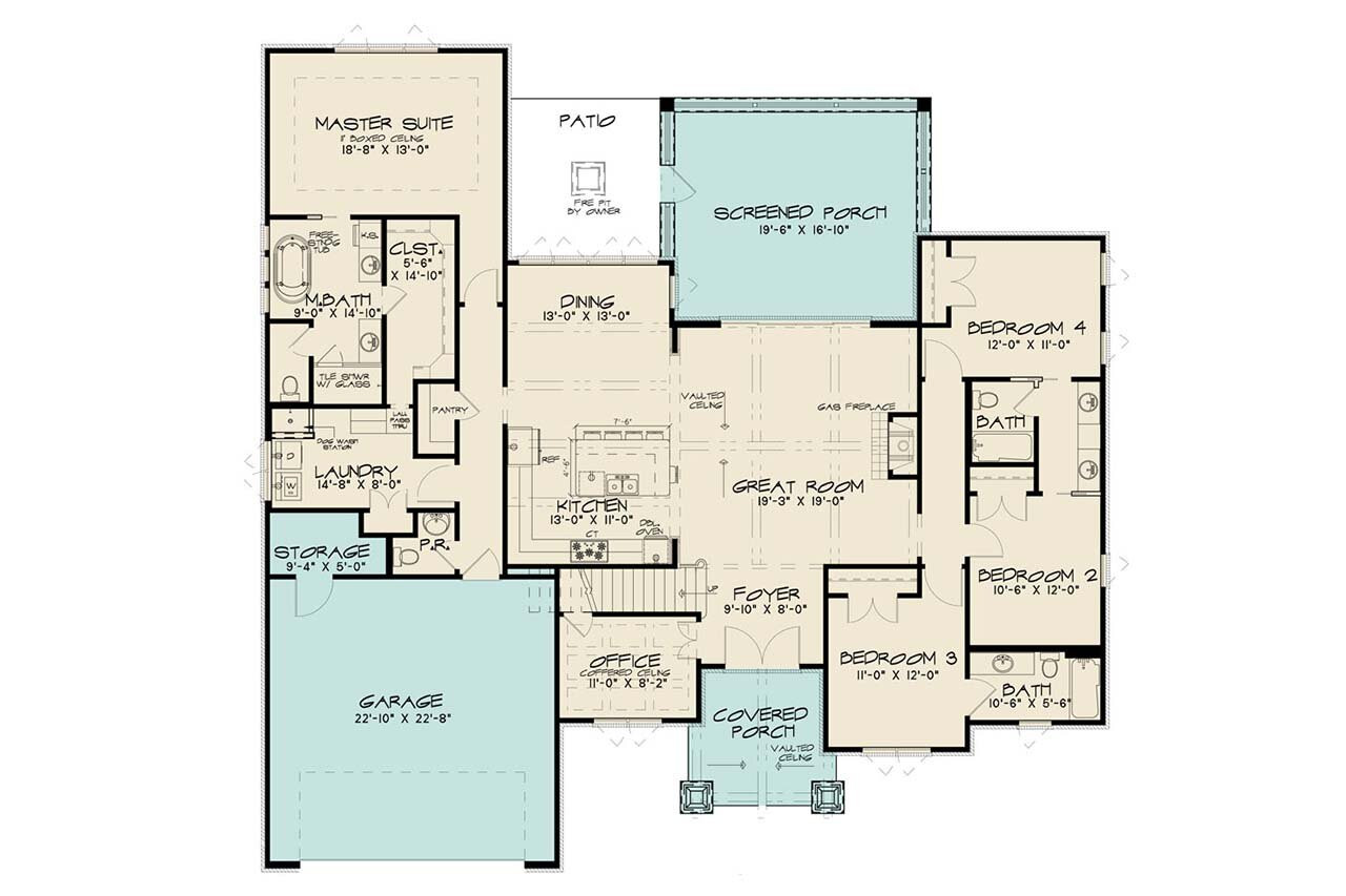 European House Plan - Stone Creek Circle 97727 - 1st Floor Plan