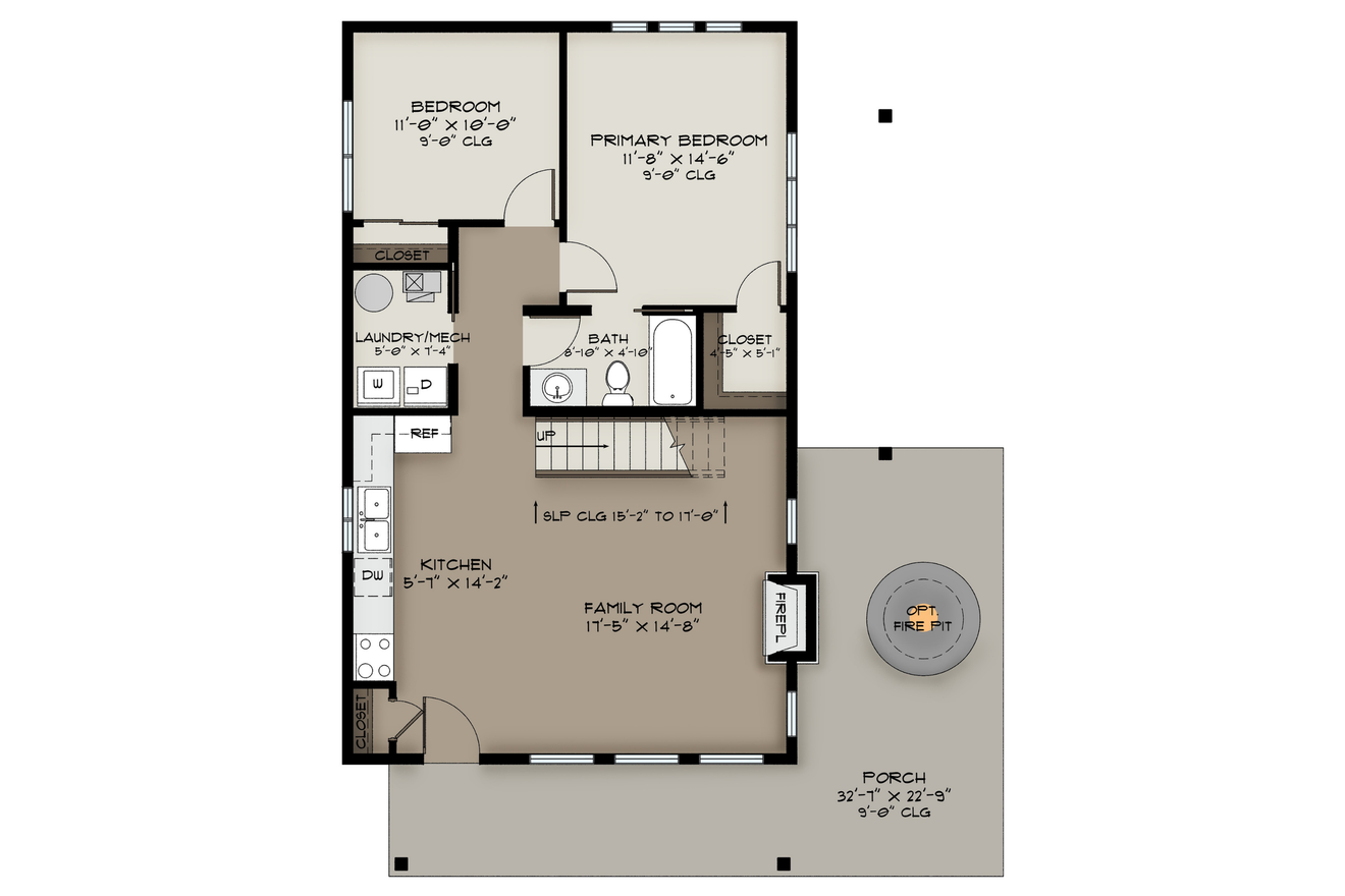 Contemporary House Plan - Blue Spruce 76920 - 1st Floor Plan