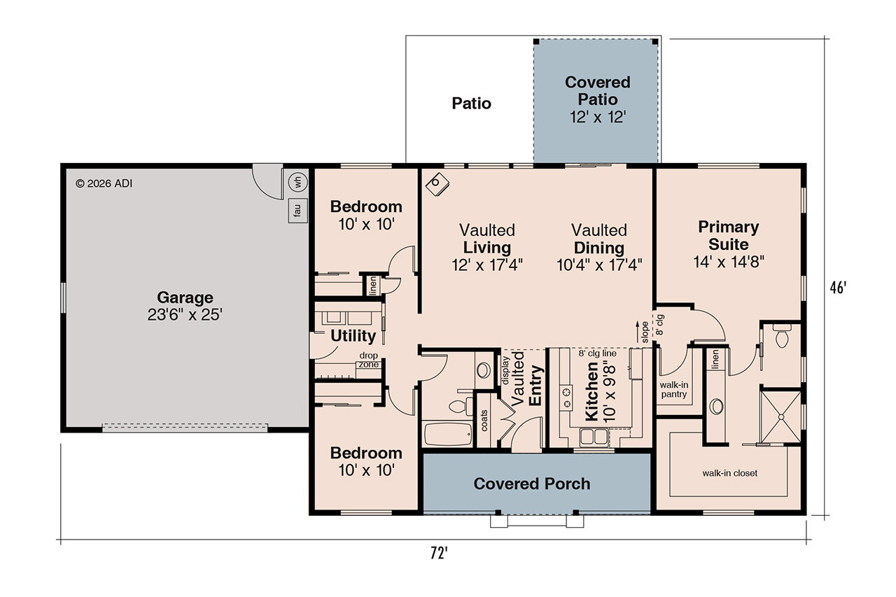 Farmhouse House Plan - Clover Cottage 42923 - 1st Floor Plan