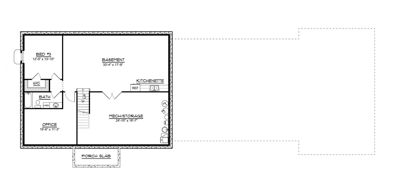 Craftsman House Plan - 54405 - Basement Floor Plan