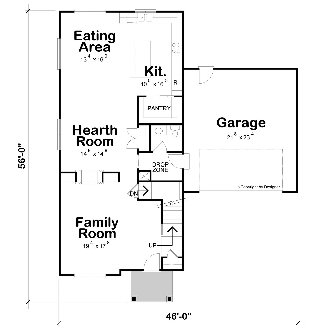 Farmhouse House Plan - Harlan 44865 - 1st Floor Plan