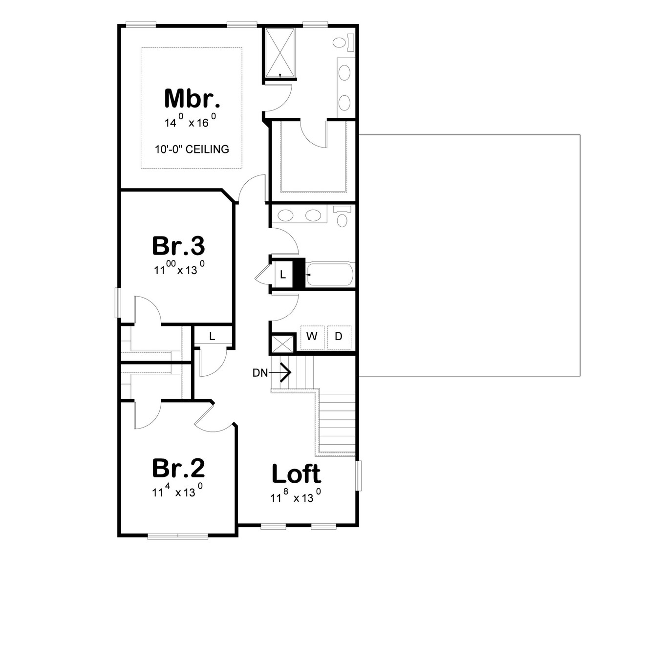Secondary Image - Farmhouse House Plan - Harlan 44865 - 2nd Floor Plan