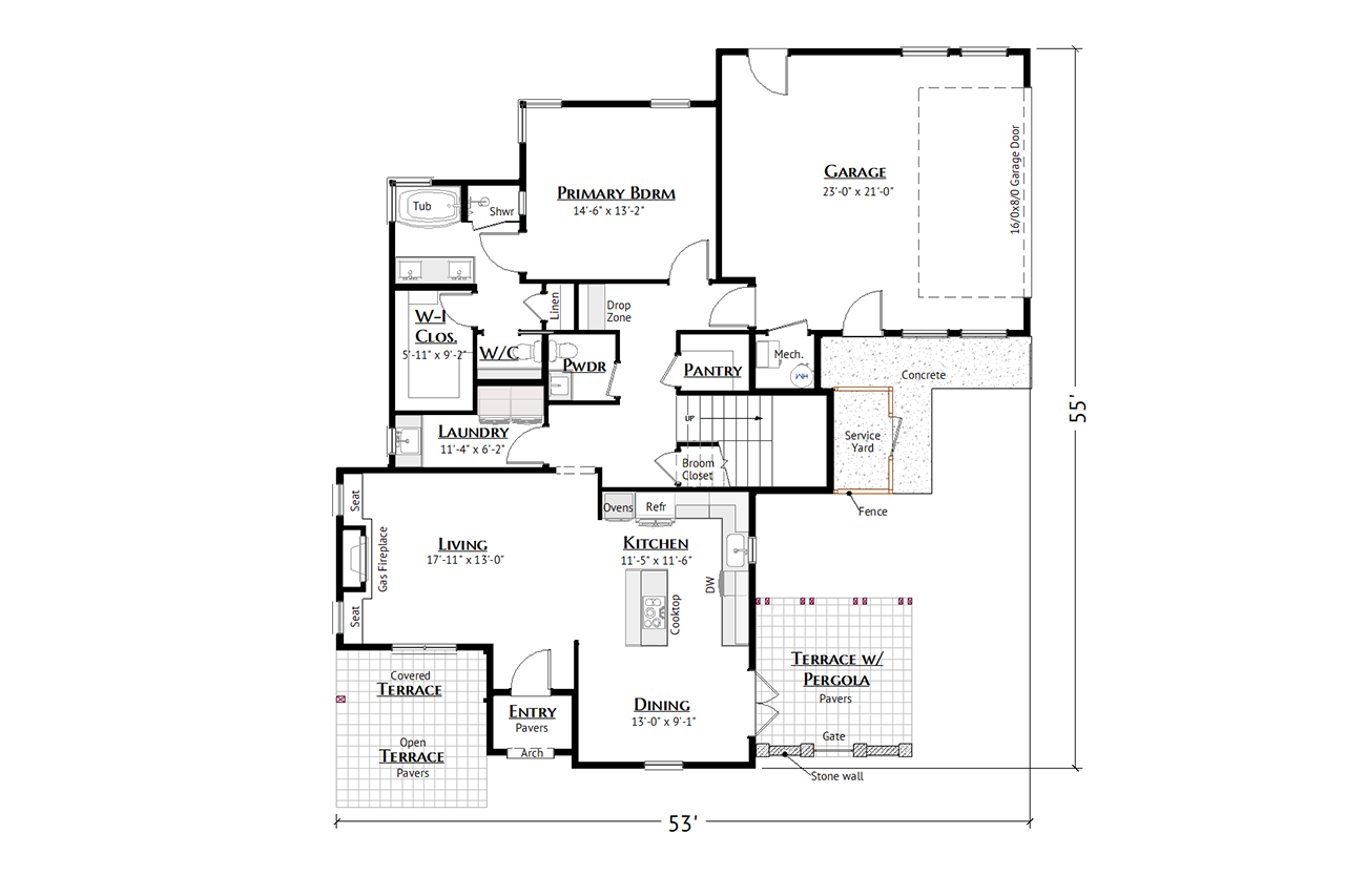 European House Plan - Meridian 29161 - 1st Floor Plan