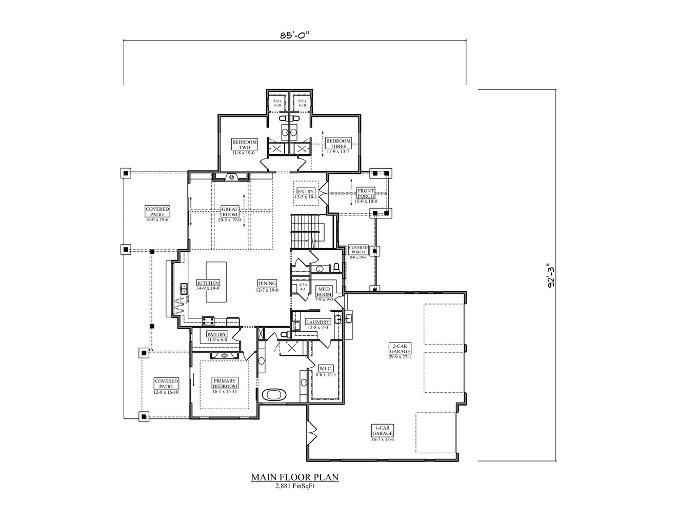 Farmhouse House Plan - Deckers Brook 97324 - 1st Floor Plan