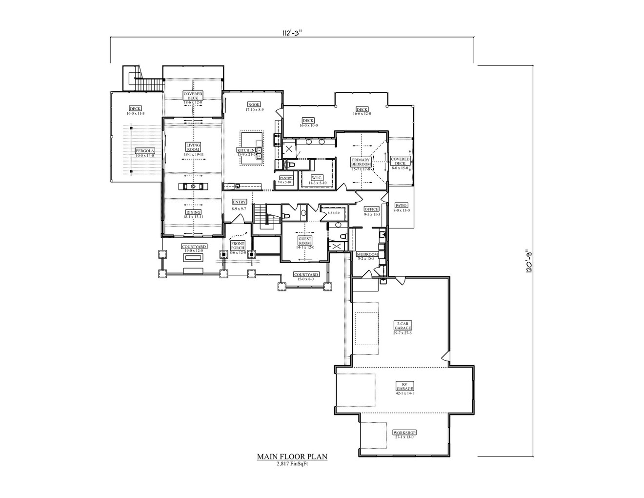 Craftsman House Plan - Eldin Springs 74396 - 1st Floor Plan