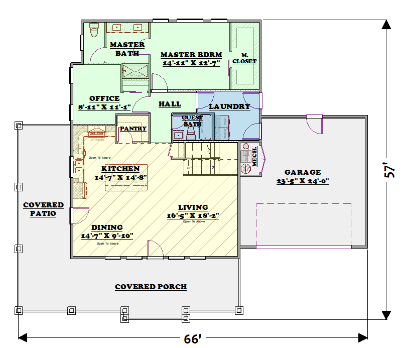 Classic House Plan - Granger Mountain 57052 - 1st Floor Plan