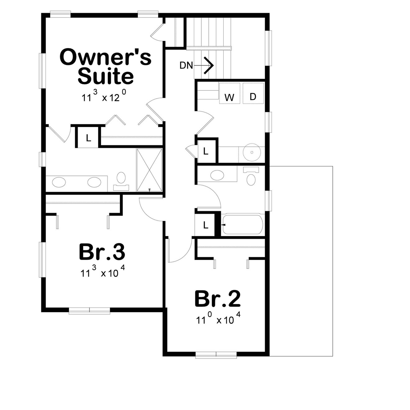 Modern House Plan - Platinum Woods II 70700 - 2nd Floor Plan