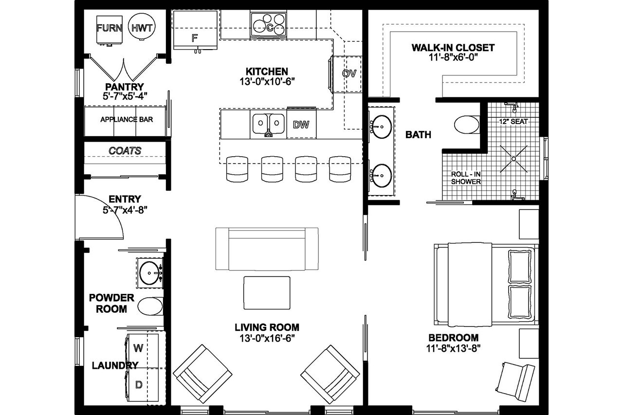 Contemporary House Plan - 17543 - 1st Floor Plan