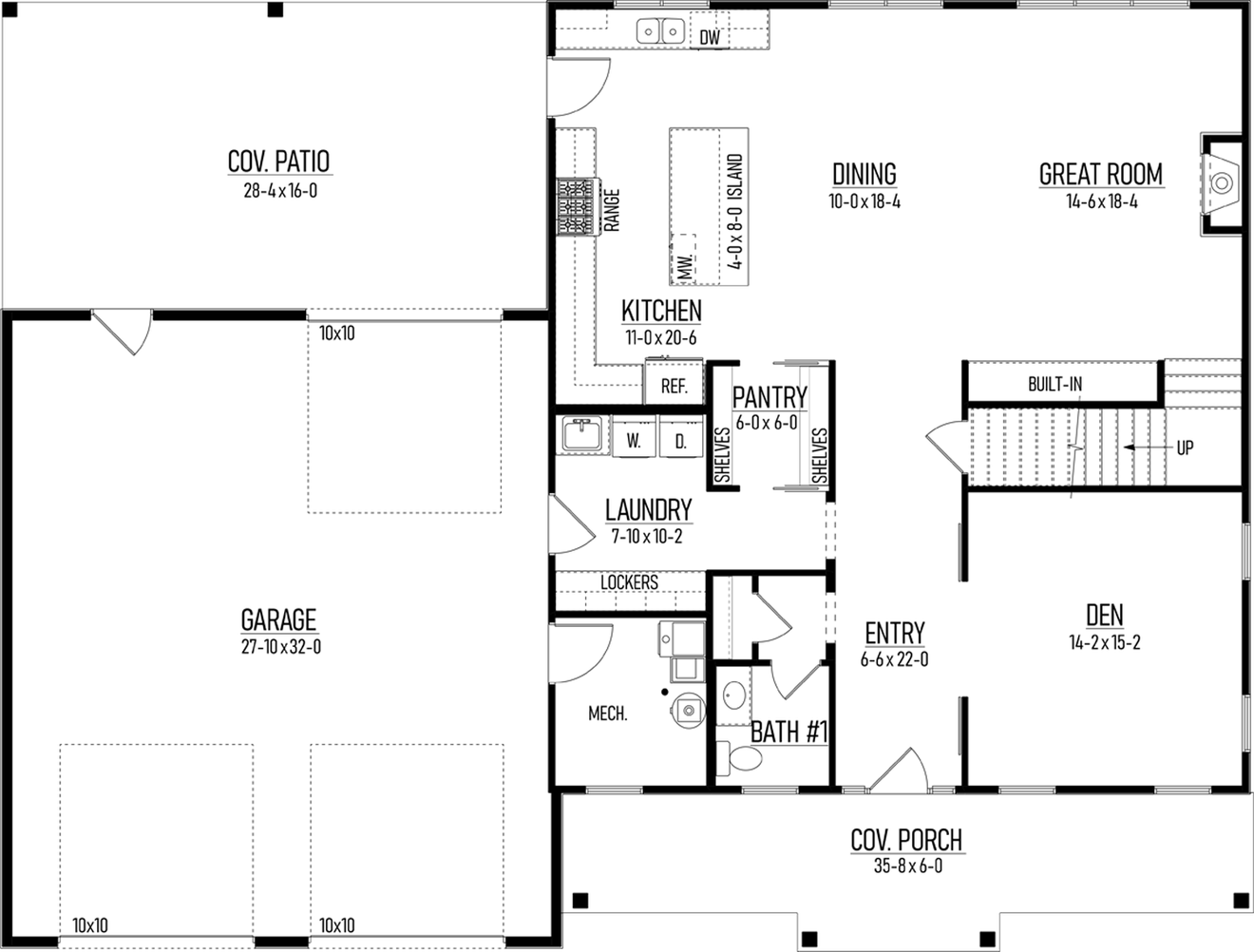 Country House Plan - Emerson 25285 - 1st Floor Plan