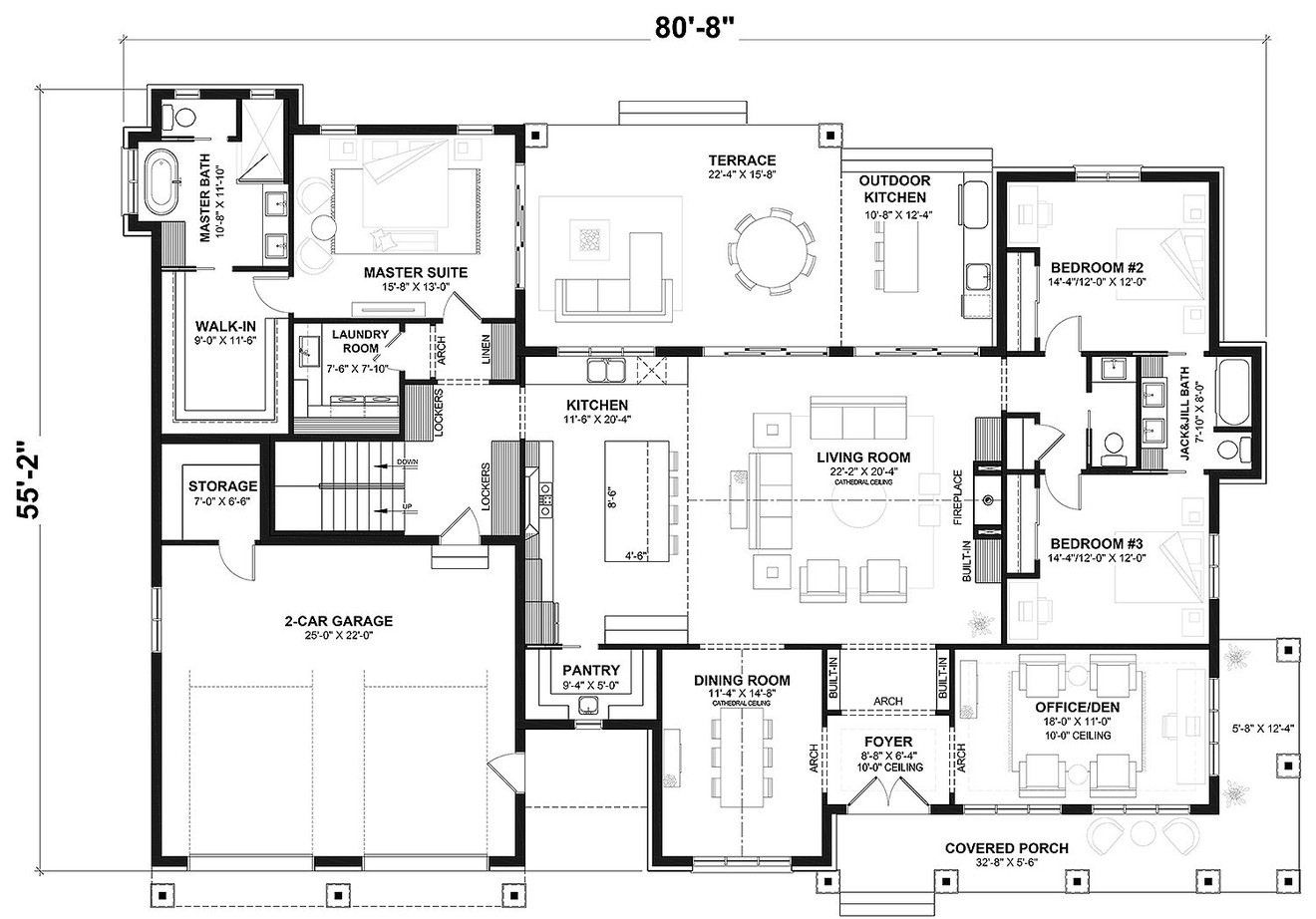 Farmhouse House Plan - Daven Port 78389 - Optional Floor Plan