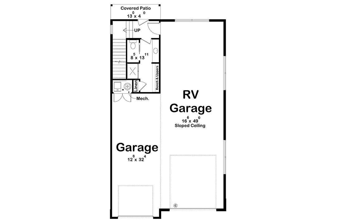 Modern House Plan - Wayland 13824 - 1st Floor Plan