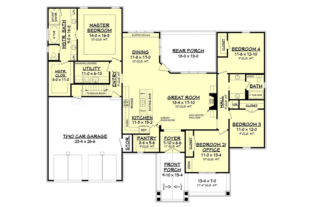 Country House Plan - Dallington 96430 - 1st Floor Plan