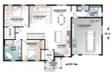 Ranch House Plan - Erindale 4 12765 - 1st Floor Plan