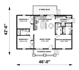 Cottage House Plan - 15764 - 1st Floor Plan