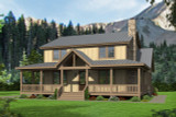 Lodge Style House Plan - English Oak 16315 - Front Exterior