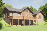 Lodge Style House Plan - Liberty Cabin 22119 - Rear Exterior