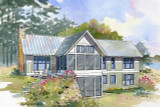 Craftsman House Plan - Beechcrest 34131 - Rear Exterior
