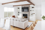 Secondary Image - Farmhouse House Plan - Urban Valley 4 34236 - Living Room