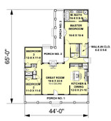 Traditional House Plan - 36921 - 1st Floor Plan