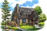 Lodge Style House Plan - Stone Cliff 45246 - Front Exterior