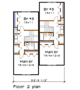 Secondary Image - Farmhouse House Plan - 46507 - 2nd Floor Plan