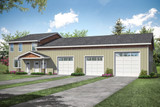 Craftsman House Plan - Garage 46527 - Front Exterior