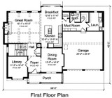Traditional House Plan - The Montclaire 49373 - 1st Floor Plan