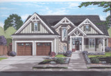 Craftsman House Plan - The Elderberry 53746 - Front Exterior