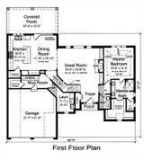 European House Plan - The Lanoire 55185 - 1st Floor Plan