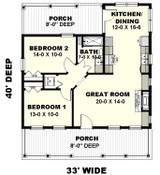 Cottage House Plan - 56860 - 
