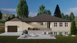 European House Plan - Barnett 57797 - Rear Exterior