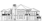 Craftsman House Plan - Hillview 57833 - Rear Exterior