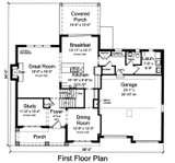 Craftsman House Plan - The Scarborough 58099 - 1st Floor Plan