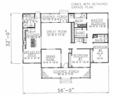 Country House Plan - 59939 - 1st Floor Plan