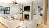 Craftsman House Plan - Creekside Cottage 60664 - Living Room
