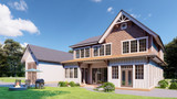 Traditional House Plan - Chatuge  Barndominium 60809 - Rear Exterior